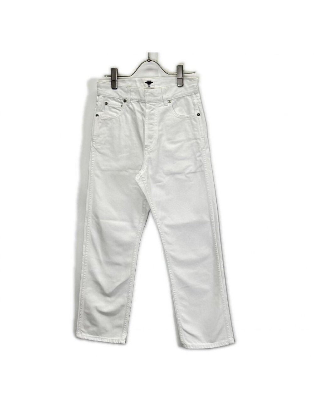 Dior White Bee Tag Distressed Denim Pants 36